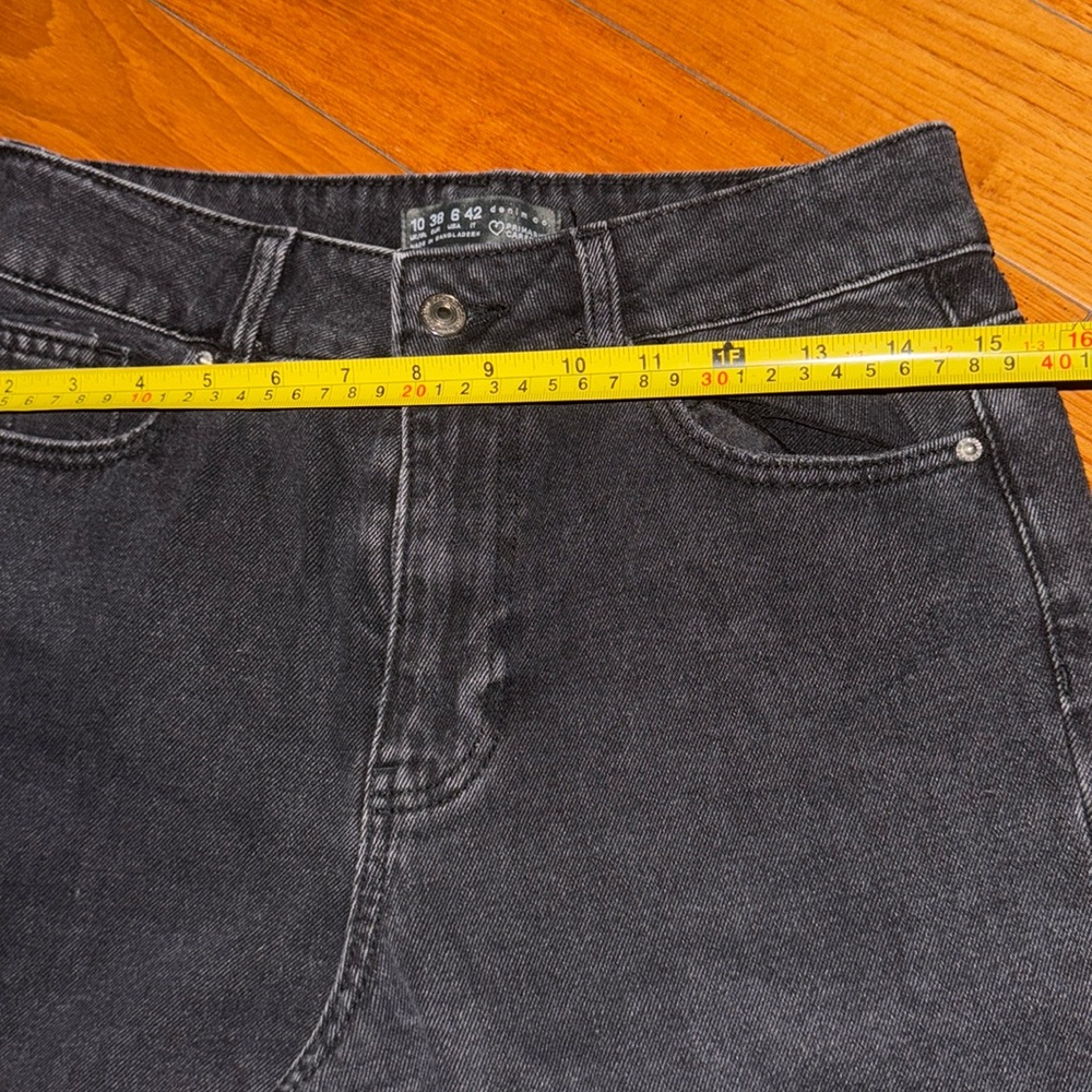Black Wide-Leg pants denim & co Primark EU size 6 US straight wide leg jeans - Picture 5 of 7